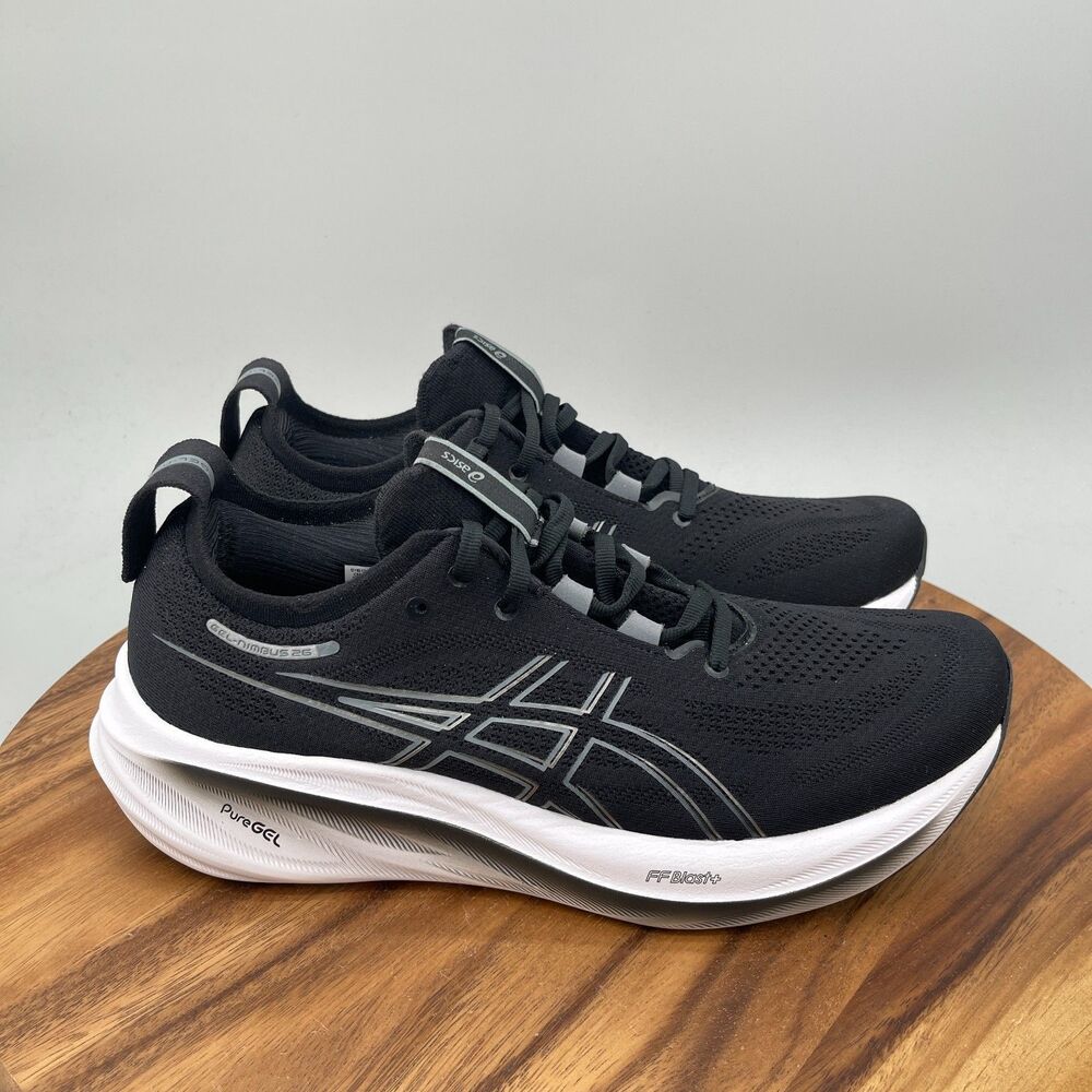 ASICS Gel-Nimbus 26 Shoes Mens Size 10 Black Running Comfort Walking Sneakers